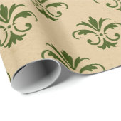 美しい緑のビンテージクリスマス ラッピングペーパー (ロールコーナー)