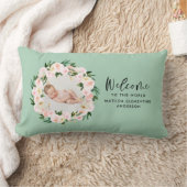 美しい緑のフローラガーリー写真ベビーへようこそ ランバークッション (ブランケット)