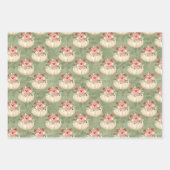 美しい緑のベビーガールかわいい水の色のカボチャ ラッピングペーパーシート (正面3)