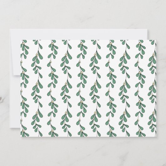 美しい緑のミストレメリーート結婚したクリスマス サンキューカード (裏面)