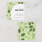 美しい緑のユーカリの葉の招待状 スクエア名刺 (正面/裏面)
