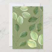 美しい緑のユーカリの葉の招待状 招待状 (裏面)
