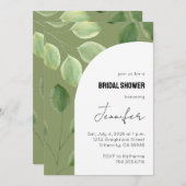 美しい緑のユーカリの葉の招待状 招待状 (正面/裏面)
