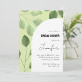美しい緑のユーカリの葉の招待状 招待状 (スタンド正面)