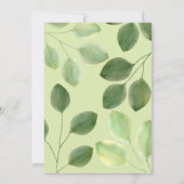 美しい緑のユーカリの葉の招待状 招待状 (裏面)