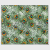 美しい緑の孔雀の羽 ラッピングペーパー (フラット)