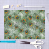 美しい緑の孔雀の羽 薄葉紙 (クラフト)