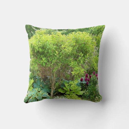 美しい緑の庭園風景とホスト クッション (裏面)
