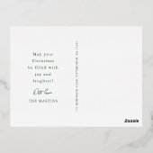 美しい緑の植物体のフレーム写真 箔シーズンポストカード (裏面)