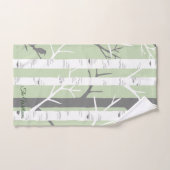 美しい緑の樺の木ツリー自然 バスタオルセット (ハンドタオル)