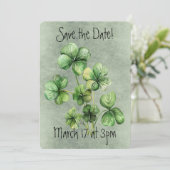 美しい緑の水彩画のシャムロック 招待状 (スタンド正面)