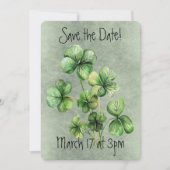 美しい緑の水彩画のシャムロック 招待状 (正面)