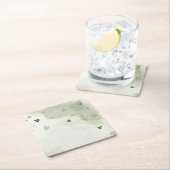 美しい緑の水色 スクエアペーパーコースター (インサイチュ)