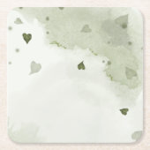 美しい緑の水色 スクエアペーパーコースター (正面)