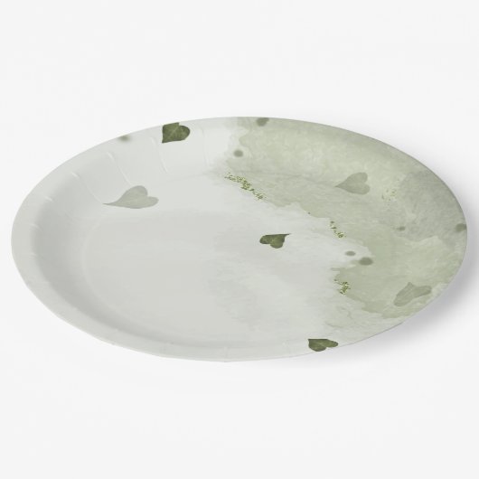 美しい緑の水色 ペーパープレート (アングル)