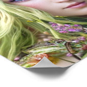 美しい緑の白い髪のドルイドのポスカラフルター ポスター (角)