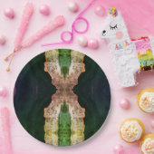 美しい緑の美しインスパイアい花 ペーパープレート (パーティー)