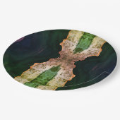 美しい緑の美しインスパイアい花 ペーパープレート (アングル)