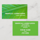 美しい緑の葉のマクロ造園ビジネス 名刺 (正面/裏面)