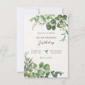 美しい緑の葉の植物はエレガントだ 招待状 (正面)