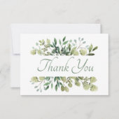 美しい緑の葉茂み サンキューカード (正面)