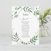 美しい緑の葉 テーブル番号 席次表 招待状 (スタンド正面)