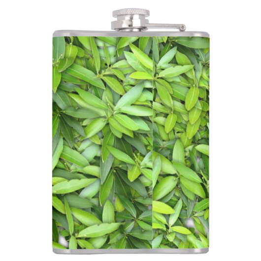 美しい緑の葉  フラスク (裏面)