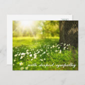 美しい緑の谷と白い花の追悼 ポストカード (正面/裏面)