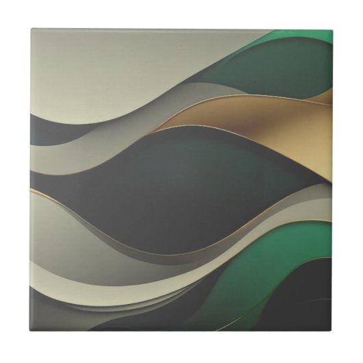 美しい緑の金ゴールドホームタイル タイル (正面)