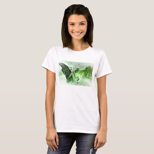 美しい緑の魔法のエンジェルシャツ Tシャツ (正面フル)