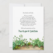 美しい緑のSt patricks day結婚の写真 サンキューカード (裏面)