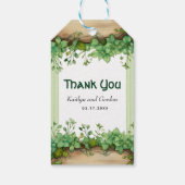 美しい緑ストライプの聖パトリックの日結婚の ギフトタグ (裏面)