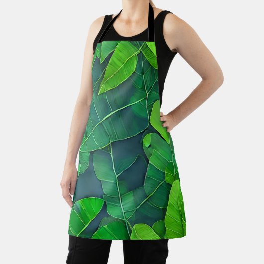 美しい緑葉の模様 エプロン (インサイチュ)