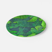 美しい緑葉の模様 ペーパープレート (アングル)