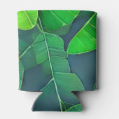 美しい緑葉の模様 缶クーラー (裏面)