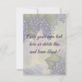 美しい緑豊かな葡萄葉と |ユーカスタマイズ カード (裏面)