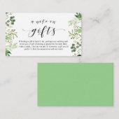 美しい緑、黒いフォント、贈り物に関するメモ エンクロージャーカード (正面/裏面)