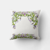 美しい繊細なオダマキ（植物）の花 クッション (裏面)