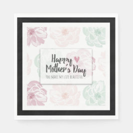美しい繊細なフローラハッピーマザーズデイ スタンダードランチョンナプキン