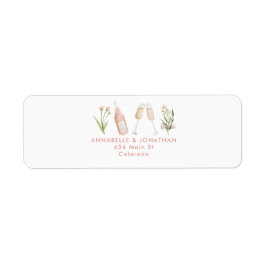 美しい繊細なフローラピンクガーリー結婚ズ ラベル