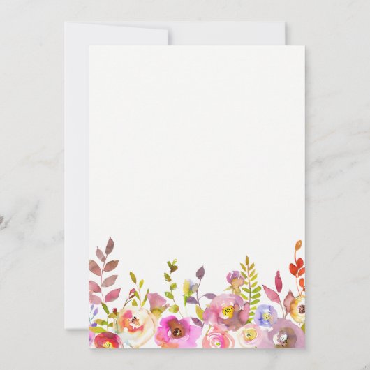 美しい繊細なフローラ|《キリスト教》洗礼式や命名式招待状 招待状 (裏面)