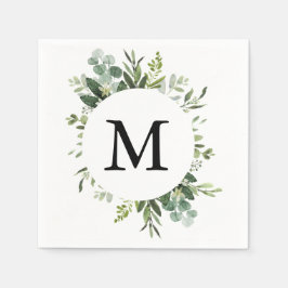 美しい繊細なユーカリの葉のウェディング スタンダードカクテルナプキン