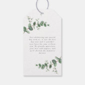 美しい繊細なユーカリ結婚の葉 ギフトタグ (裏面)