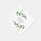 美しい繊細なユーカリ結婚の葉 スタンダードカクテルナプキン (角)