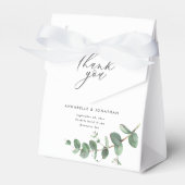 美しい繊細なユーカリ結婚の葉 フェイバーボックス (正面サイド)