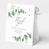 美しい繊細なユーカリ結婚の葉 フェイバーボックス (裏面サイド)