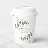 美しい繊細なユーカリ結婚の葉 紙コップ (裏面)