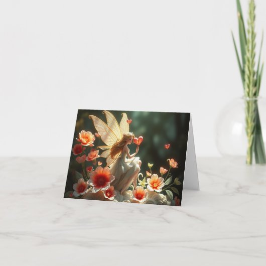 美しい繊細なロマンチックな妖精 シーズンカード (正面)