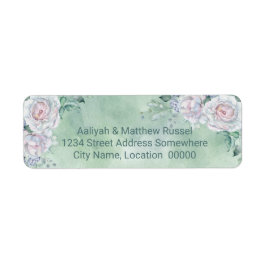 美しい繊細な水のカラーバラ ラベル