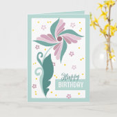 美しい繊細な禅のドードルフラワーCC1276誕生日 カード (黄色い花)